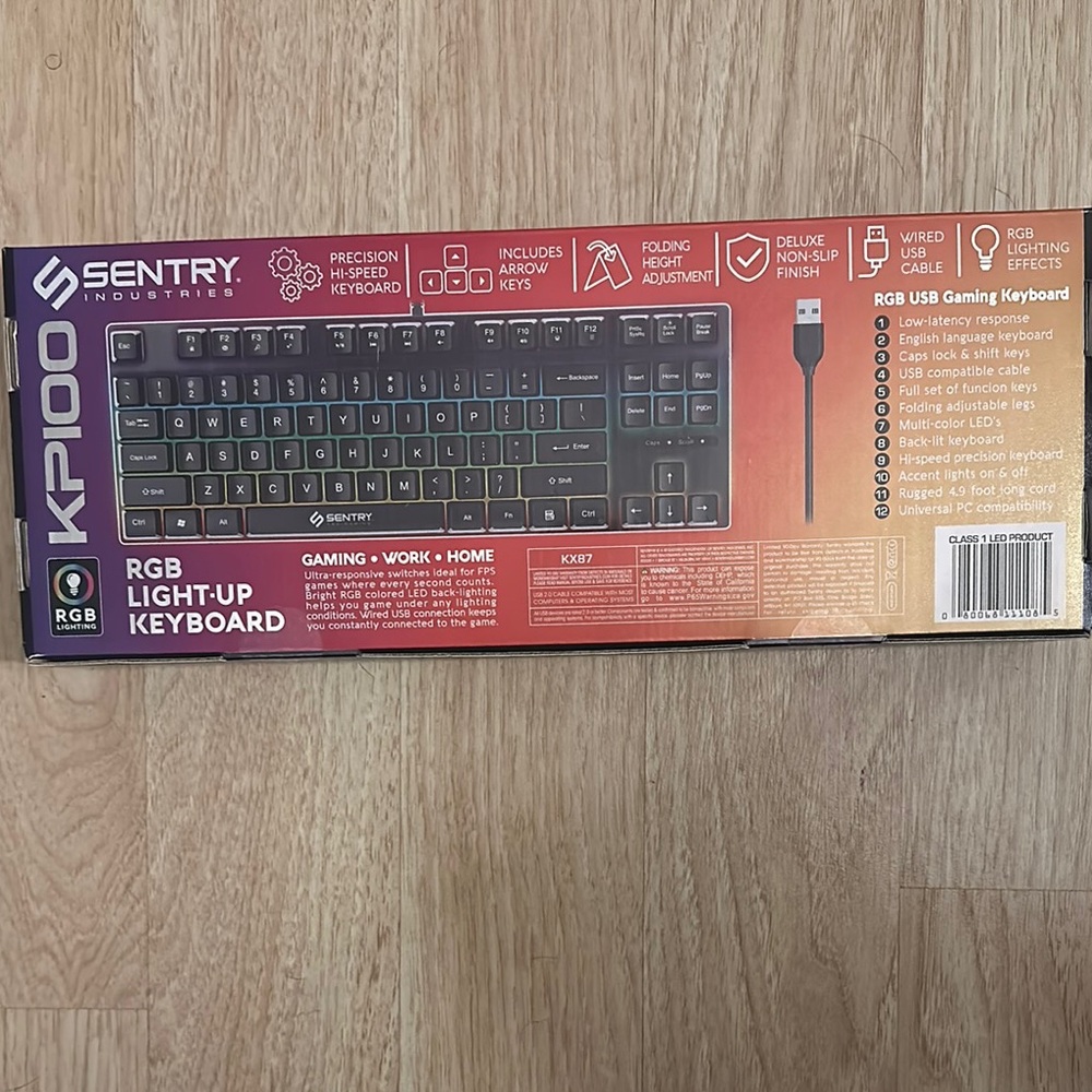 Entry RGB Light-Up Keyboard - Black - Picture 2 of 6